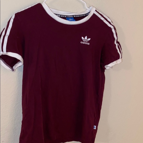 womens burgundy adidas shirt